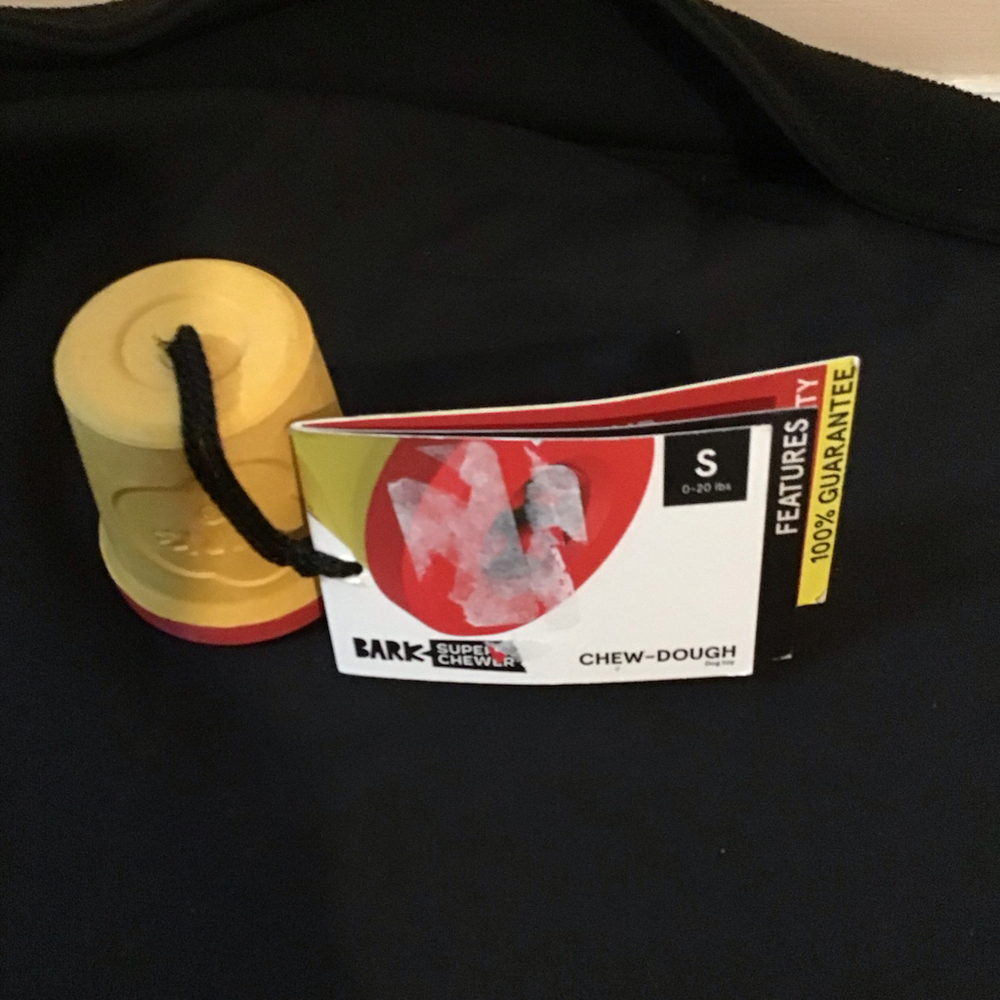 Bark Super Chewer Chew Dough Dog Toy Size S 0 20‎ lbs Yellow Red